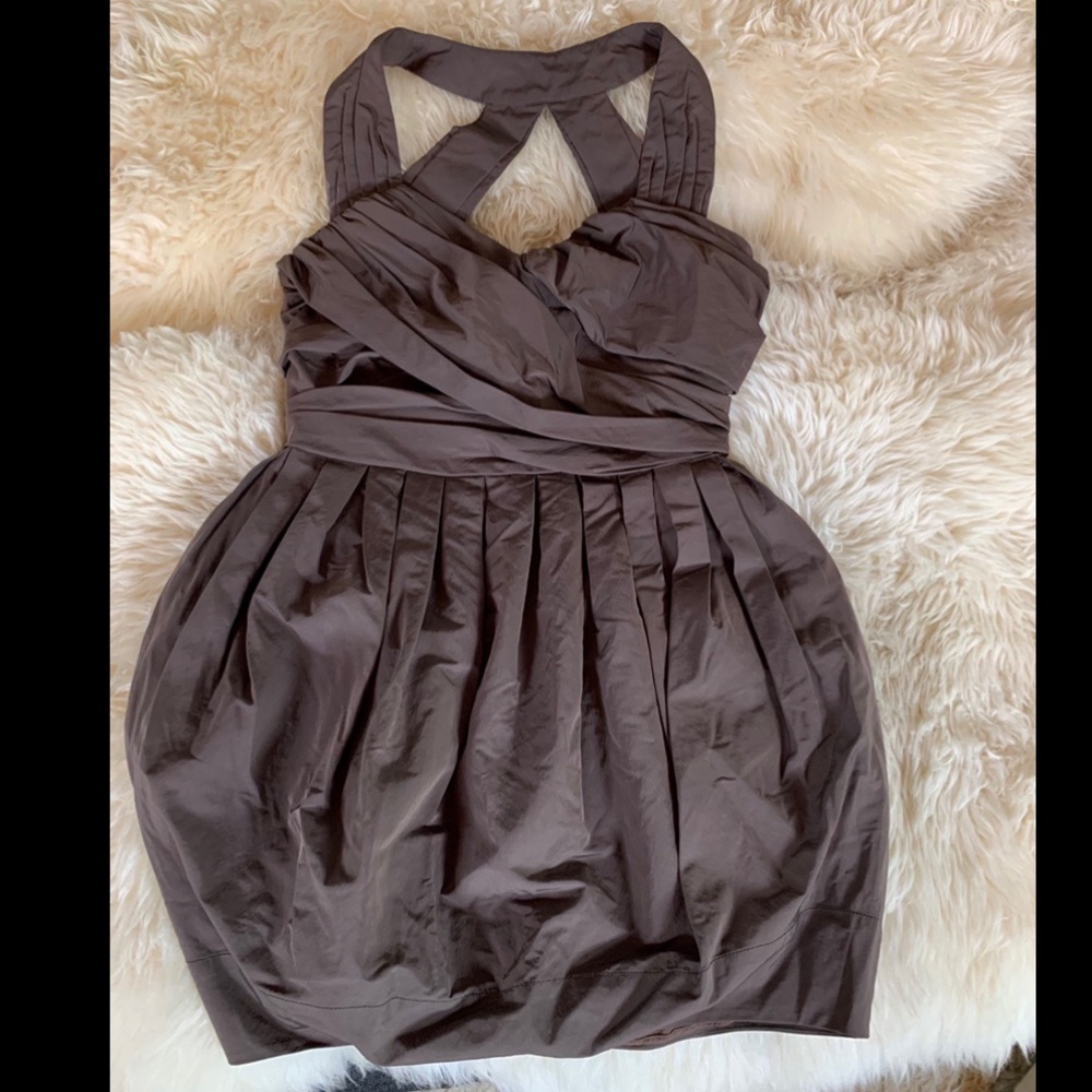 All Saints Bubble Dress gunmetal /brown  US size 6